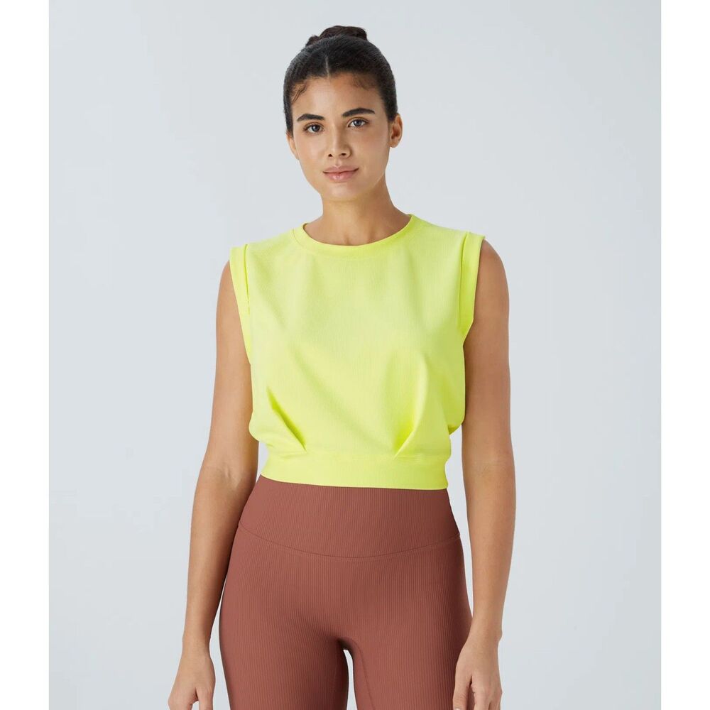 Halara Patitoff™ Flow Round Neck Sleeveless Cropped Yoga Tank Top XL